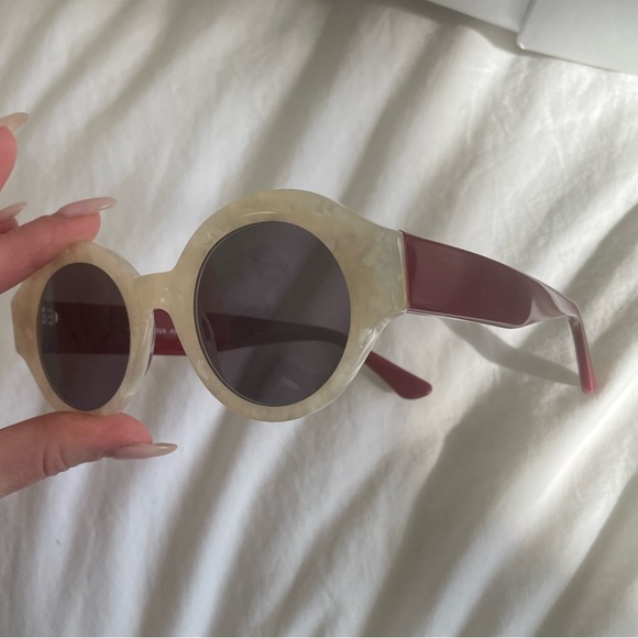 RETRO STYLE DARK RED and WHITE SUNGLASSES by EyeBuyDirect - Picture 7 of 7